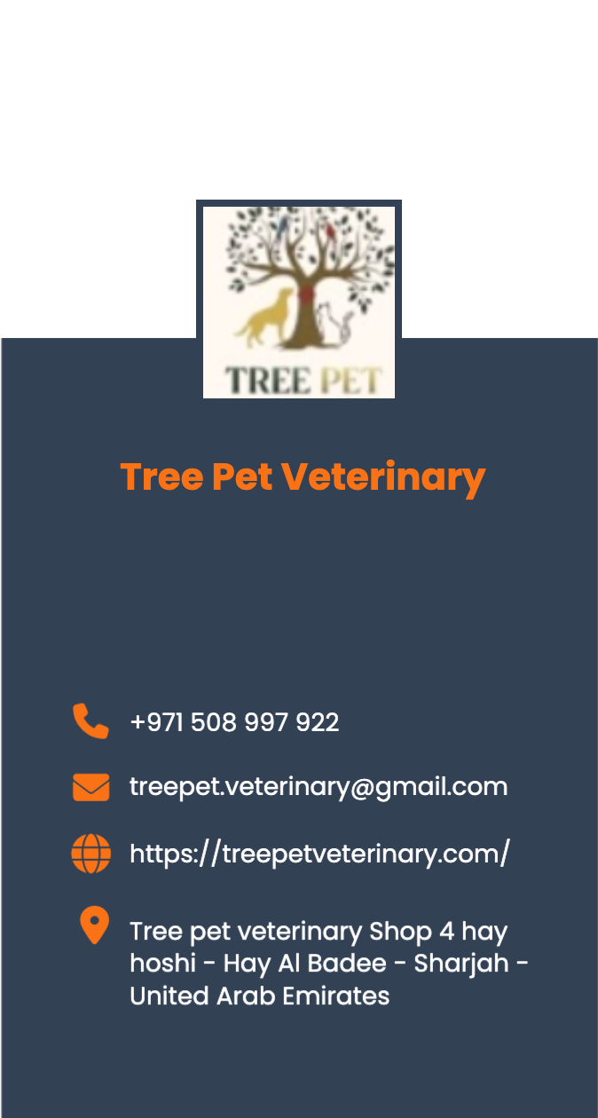Tree pet vetrinary Clinic's business card