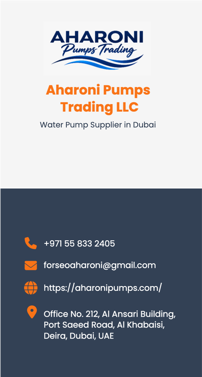 Aharoni Pumps Trading LLC's business card