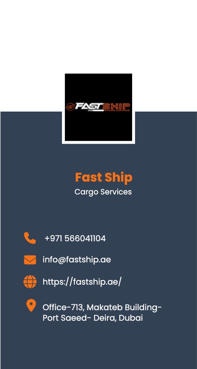 fast ship's business card